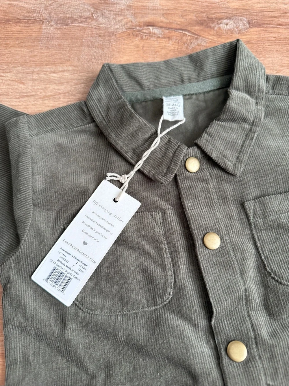 Colored Organics Courdory green romper